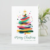 Merry Christmas Modern Colorful Feestdagenkaart (Staand voorkant)