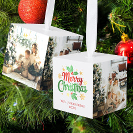 Merry Christmas Modern Family 3 Photo Keepsake Decoratie