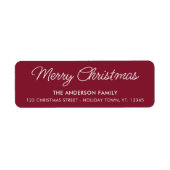 Merry Christmas Modern Feestdagen Retouradres Etiket (Voorkant)
