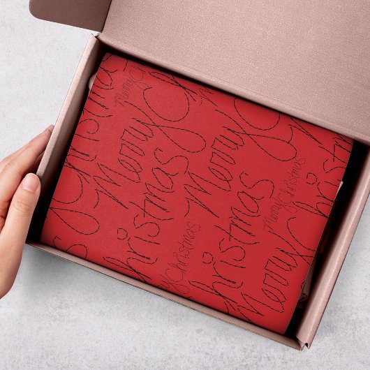 Merry Christmas Modern Feestdagen Typografie Scrip Tissuepapier