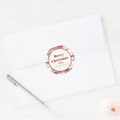 Merry Christmas Modern Holiday Plaid Sticker (Envelop)