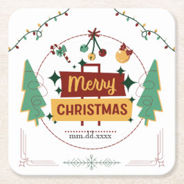 Merry Christmas Modern Minimalist Style Coaster Kartonnen Onderzetters