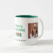 Merry Christmas Modern Papa 2 Foto Mok (Voorkant rechts)