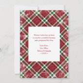 Merry Christmas Modern Plaid Photo Feestdagenkaart (Achterkant)