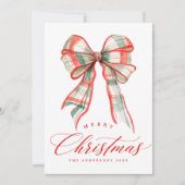 Merry Christmas Modern Red Green Feestdagenkaart (Voorkant)