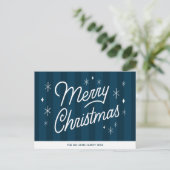 Merry Christmas Modern Script Briefkaart (Staand voorkant)