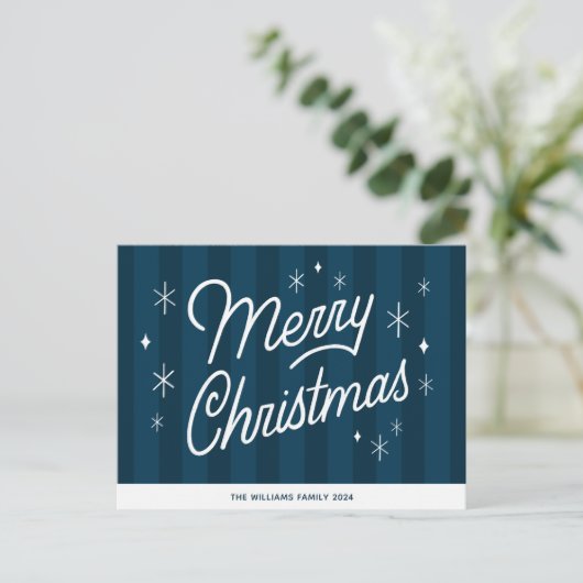 Merry Christmas Modern Script Briefkaart (Staand voorkant)