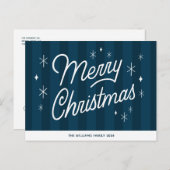 Merry Christmas Modern Script Briefkaart (Voorkant / Achterkant)