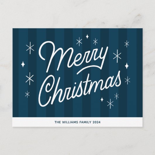 Merry Christmas Modern Script Briefkaart (Voorkant)