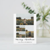 Merry Christmas | Modern Script Photo Holiday Feestdagenkaart (Staand voorkant)