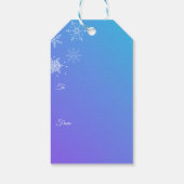 Merry Christmas Modern Snowflake Purple Blue Cadeaulabel (Achterkant)