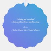 Merry Christmas Modern Snowflake Purple Blue Ornament Kaart (Achterkant)