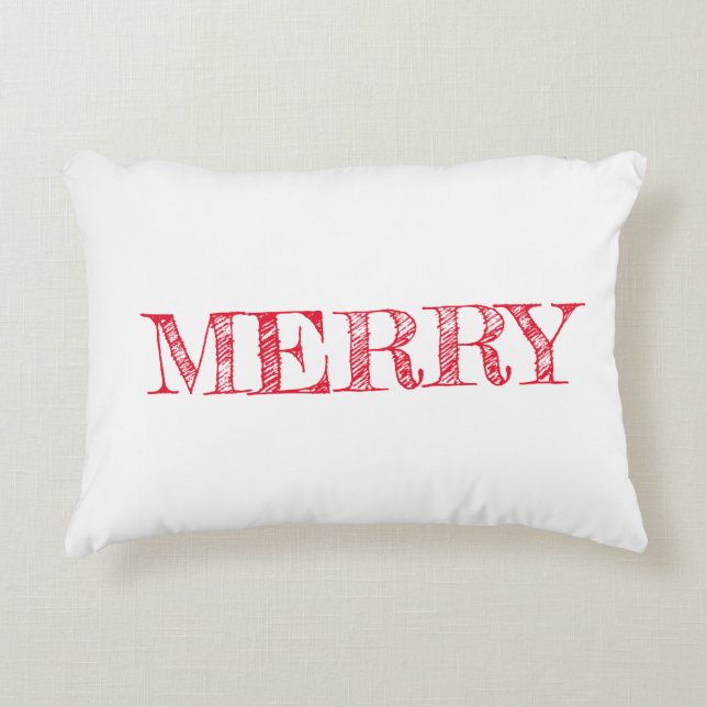 MERRY Christmas Modern Text Holiday Fun Accent Kussen (Voorkant)