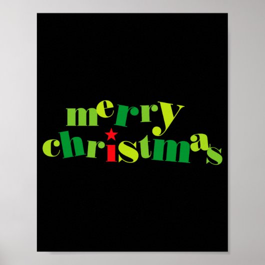 Merry Christmas Modern Tygraphy  Poster (Voorkant)
