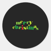 Merry Christmas Modern Tygraphy  Ronde Sticker (Voorkant)