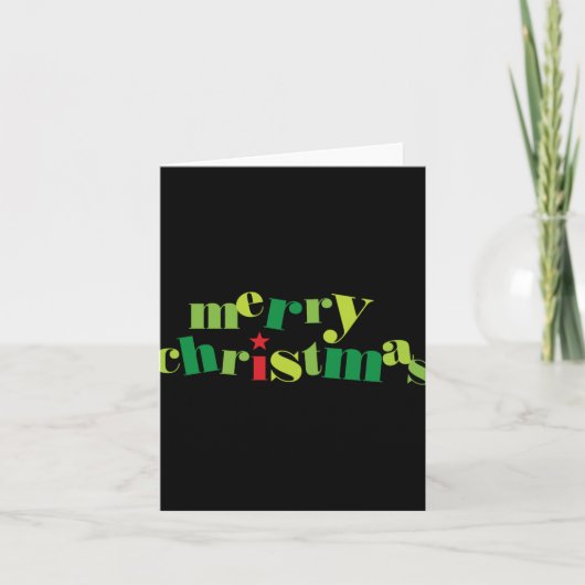 Merry Christmas Modern Tygraphy T Shirt Kaart (Voorkant)