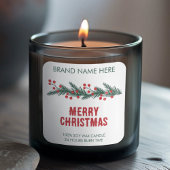 Merry Christmas | Modern Wreath Candle Labels