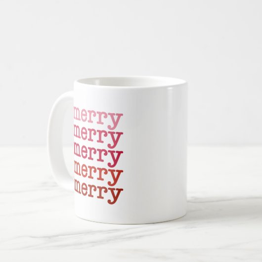 Merry Christmas Mok Roze Ombre (Voorkant links)