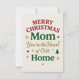 Merry Christmas Mom Card Bedankkaart