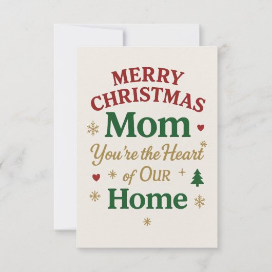 Merry Christmas Mom Card Bedankkaart (Voorkant)