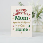 Merry Christmas Mom Card Bedankkaart (Staand voorkant)