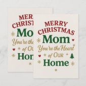 Merry Christmas Mom Card Bedankkaart (Voorkant / Achterkant)