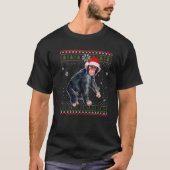 Merry Christmas Monkey Hat Santa Lover In Snow Ugl T-shirt (Voorkant)