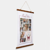 Merry Christmas Monogram Crest 10-Photo Collage Hangend Wandkleed (Gebogen)
