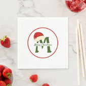 Merry Christmas Monogram Paper Napkin Servet (Insitu)