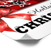 Merry Christmas Monogram Wreath Buffalo Plaid Poster (Hoek)