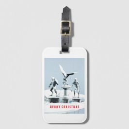 Merry Christmas. Monster ice sculptures Bagagelabel