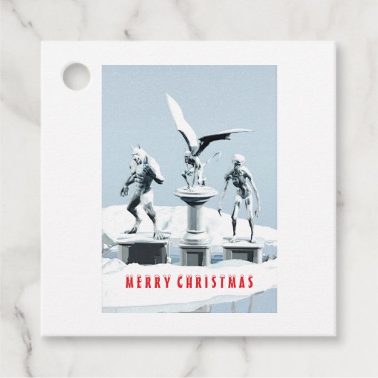 Merry Christmas. Monster ice sculptures Bedankjes Labels (Voorkant)