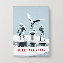 Merry Christmas. Monster ice sculptures Button