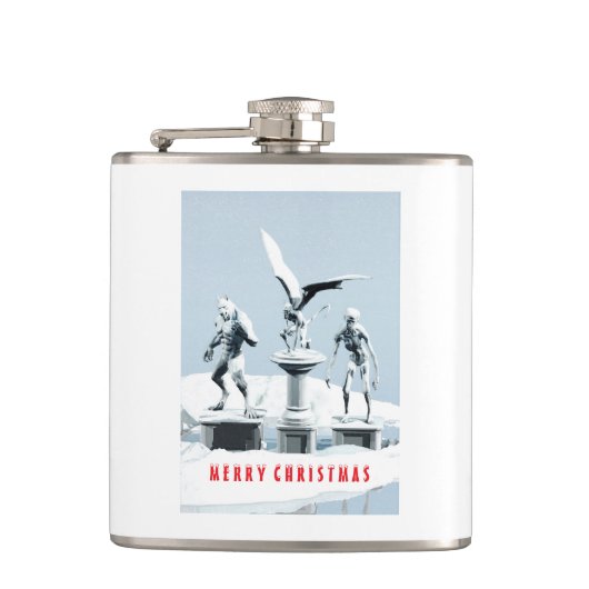 Merry Christmas. Monster ice sculptures Heupfles (Voorkant)