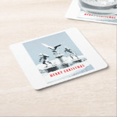 Merry Christmas. Monster ice sculptures Kartonnen Onderzetters (Schuin)