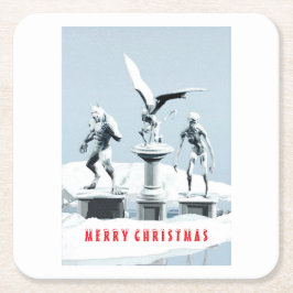 Merry Christmas. Monster ice sculptures Kartonnen Onderzetters