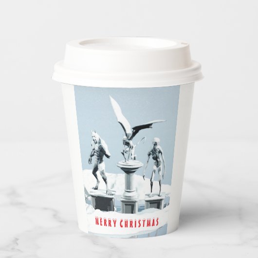 Merry Christmas. Monster ice sculptures Papieren Bekers (Voorkant)