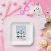 Merry Christmas. Monster ice sculptures Papieren Bordje (Feest)