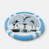 Merry Christmas. Monster ice sculptures Poker Chips (Enkel)