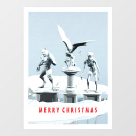 Merry Christmas. Monster ice sculptures Raamsticker