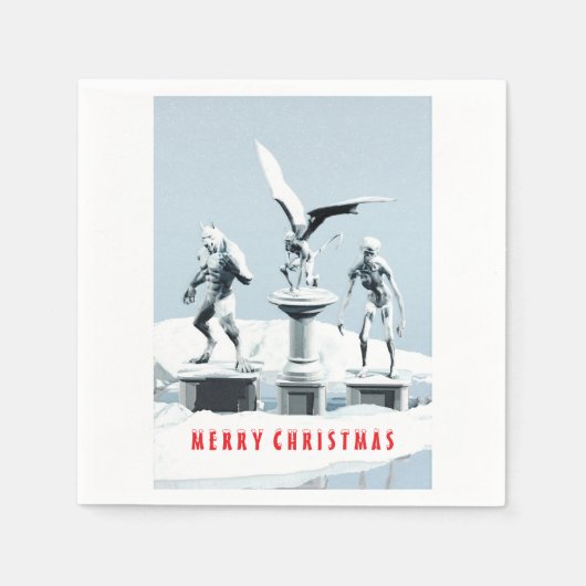 Merry Christmas. Monster ice sculptures Servet (Voorkant)