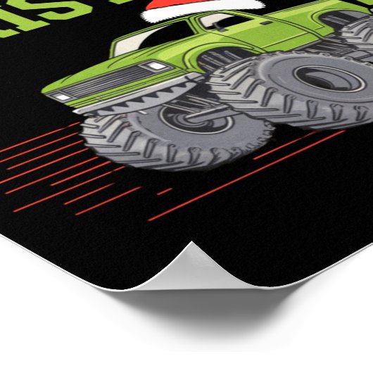 Merry Christmas Monster Truck Toddler Boys Xmas  Poster (Hoek)