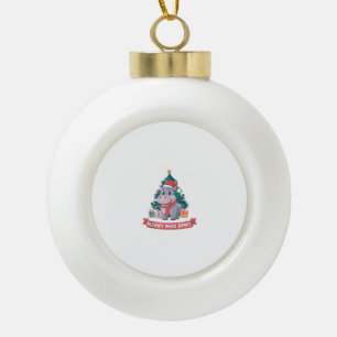 Merry Christmas Moo Deng Christmas Baby Hippo Tank Keramische Bal Ornament