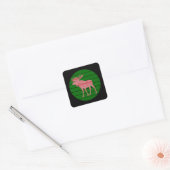 MERRY CHRISTMAS MOOSE DEER VIERKANTE STICKER (Envelop)