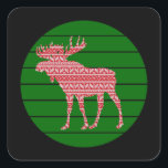 MERRY CHRISTMAS MOOSE DEER VIERKANTE STICKER<br><div class="desc">MERRY CHRISTMAS MOOSE DEER, EEN PERFECT GEEFT VOOR FEESTDAGEN EN CADEAU AAN UW VRIENDEN EN GEZIN.</div>
