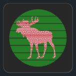 MERRY CHRISTMAS MOOSE DEER VIERKANTE STICKER<br><div class="desc">MERRY CHRISTMAS MOOSE DEER,  EEN PERFECT GEEFT VOOR FEESTDAGEN EN CADEAU AAN UW VRIENDEN EN GEZIN.</div>