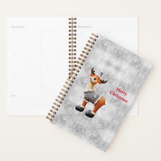 Merry Christmas moose wearing a hat          Planner (Display)