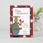 MERRY CHRISTMAS MOOSE Xmas Hartelijk dank Bedankkaart (Staand voorkant)