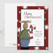 MERRY CHRISTMAS MOOSE Xmas Hartelijk dank Bedankkaart (Voorkant / Achterkant)
