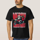Merry Christmas – Motorcycle Santa Design T-shirt (Voorkant)